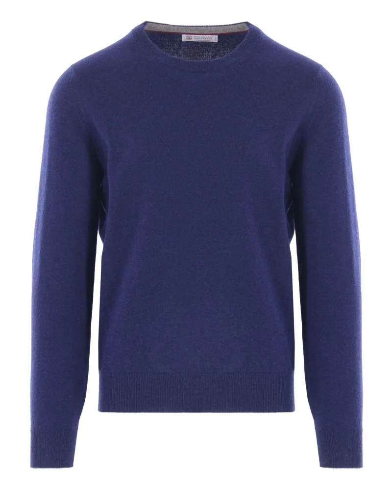 Brunello Cucinelli Cashmere Crewneck Jumper Blue