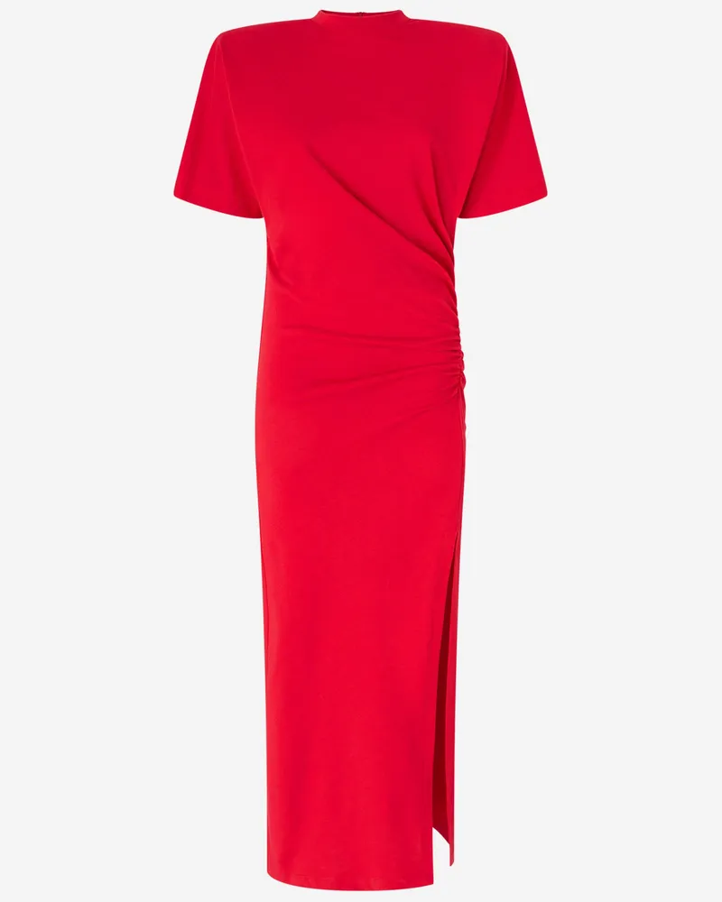 Pinko langes Kleid mit gepolsterten Schultern Red