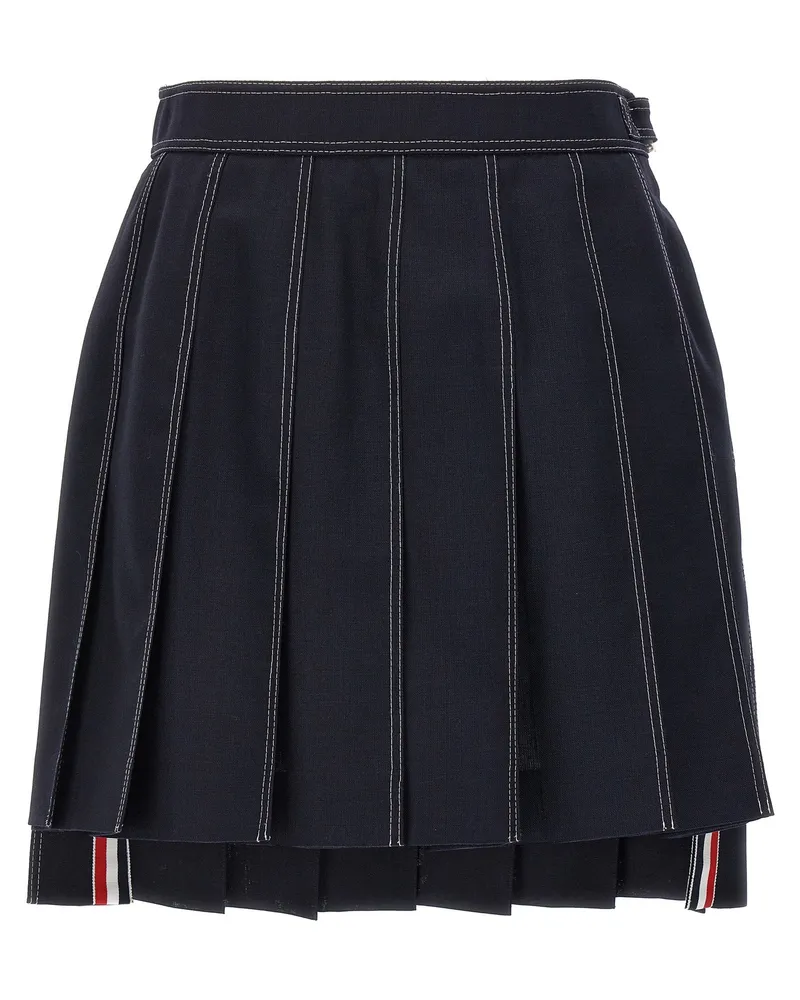 Thom Browne Mini Faltenrock Blue