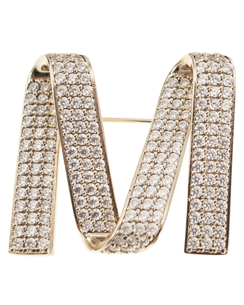 Max Mara MGrosgrainpind M Pin mit Strasssteinen Bronze