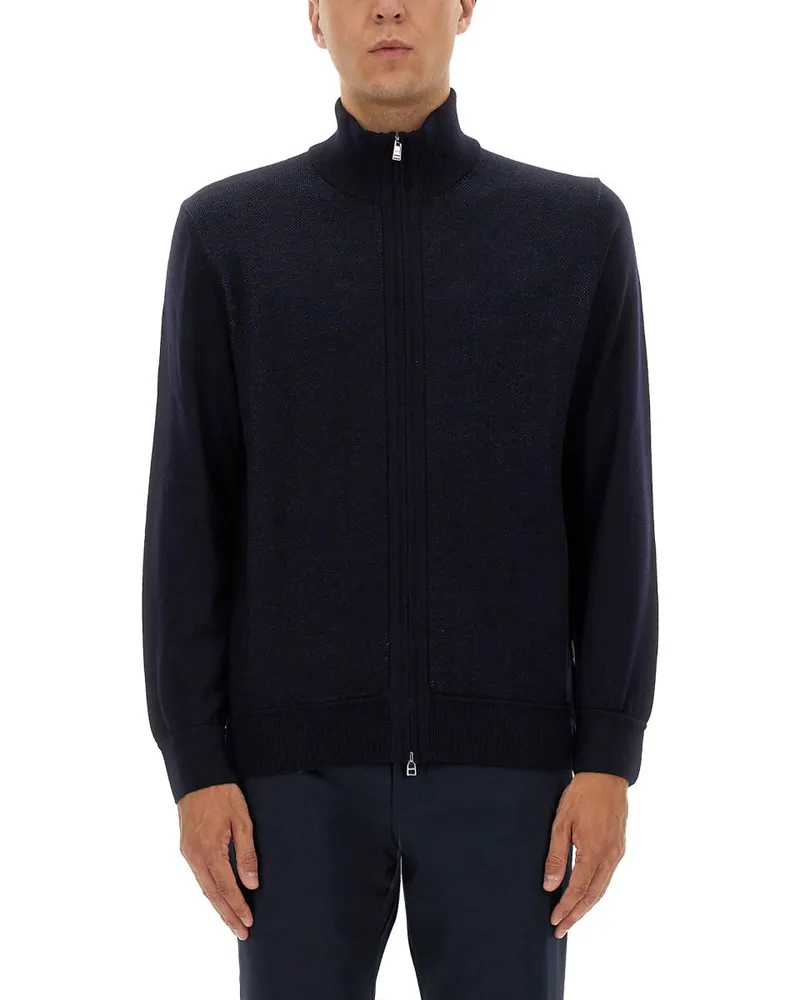 HUGO BOSS Shirt mit Reißverschluss Blue