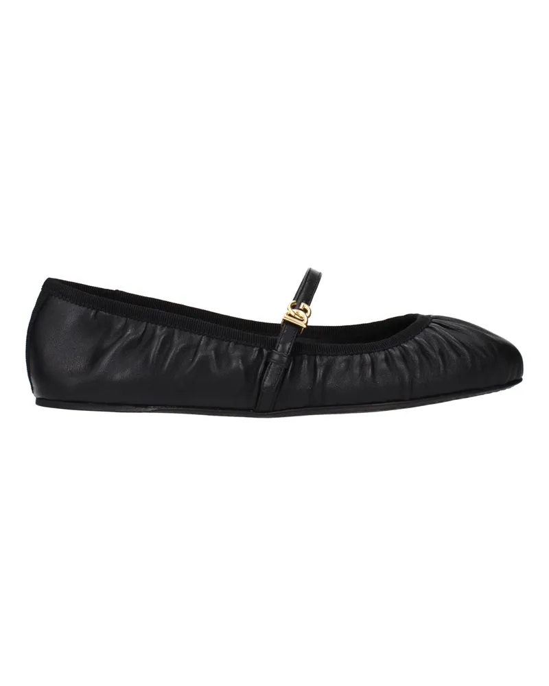 Dolce & Gabbana Dolce&Gabbana Damens Ballerinas Leder Schwarz -