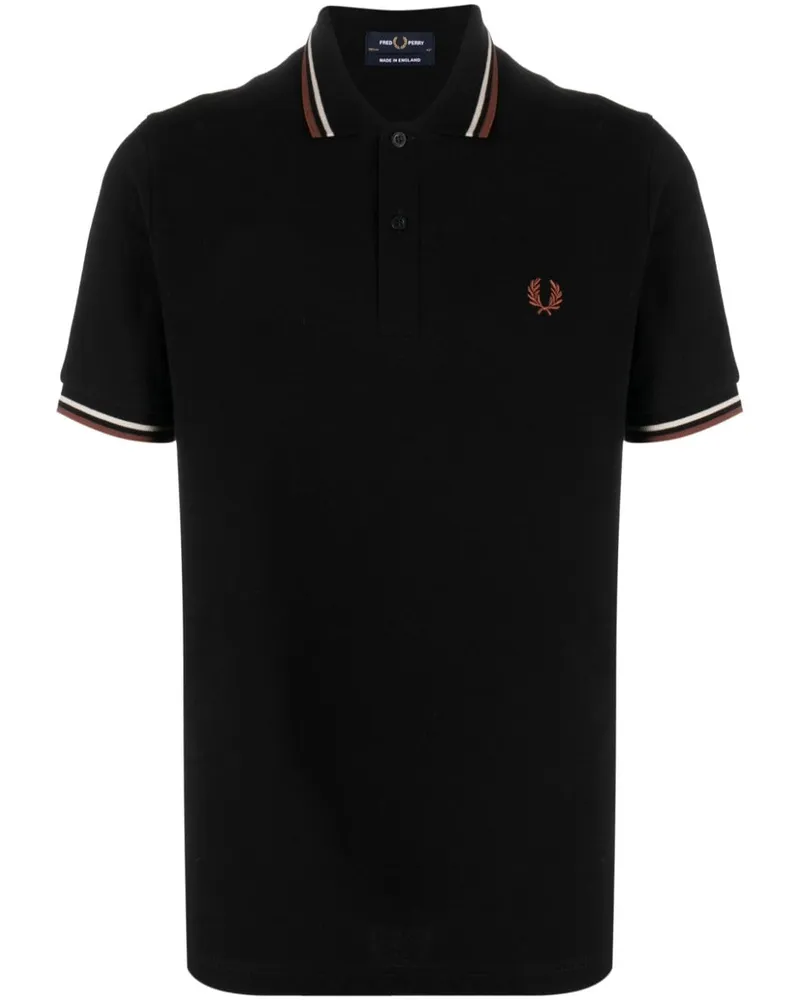 Fred Perry Logo Baumwollpolo -Hemd Black