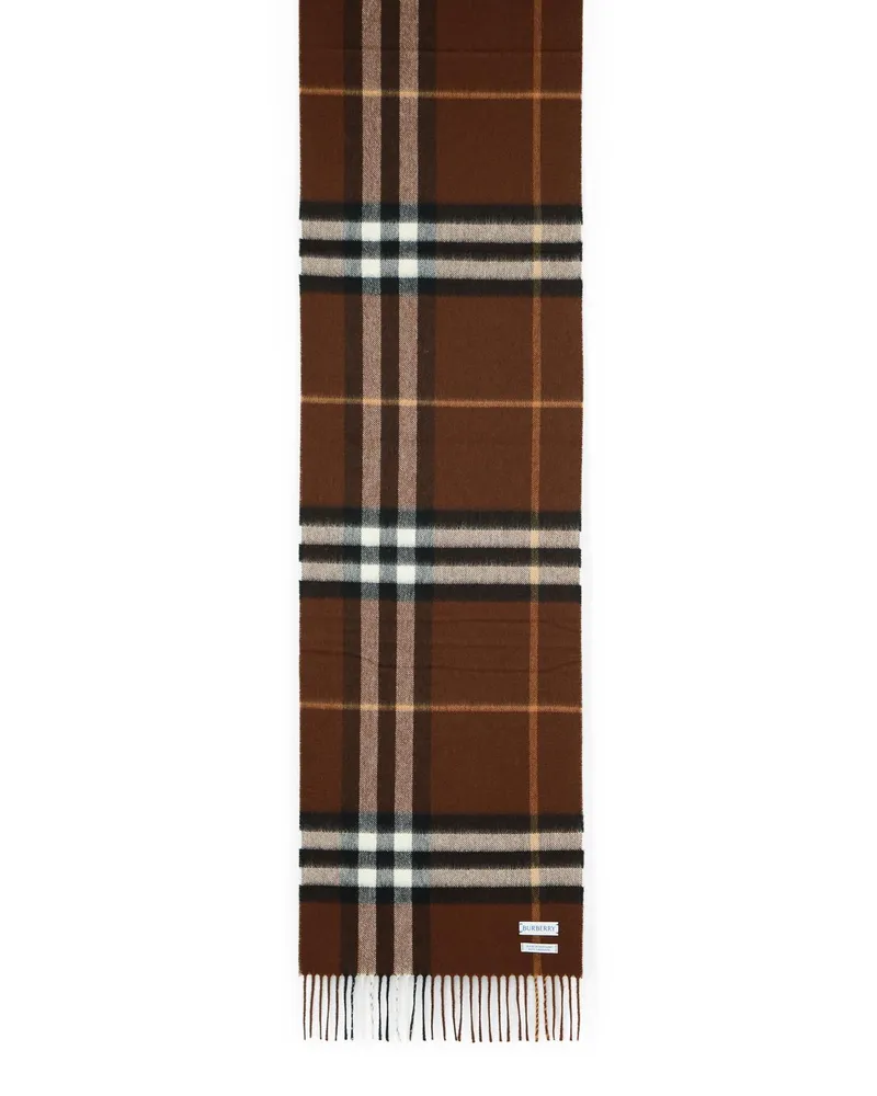 Burberry Mu Giant Check' Brown Cashmere Schal Brown