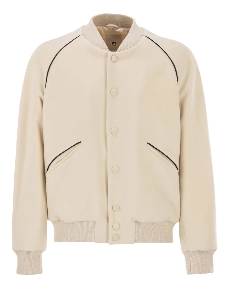 PT TORINO Drap-Jacke aus Wolle und Kaschmir Cream