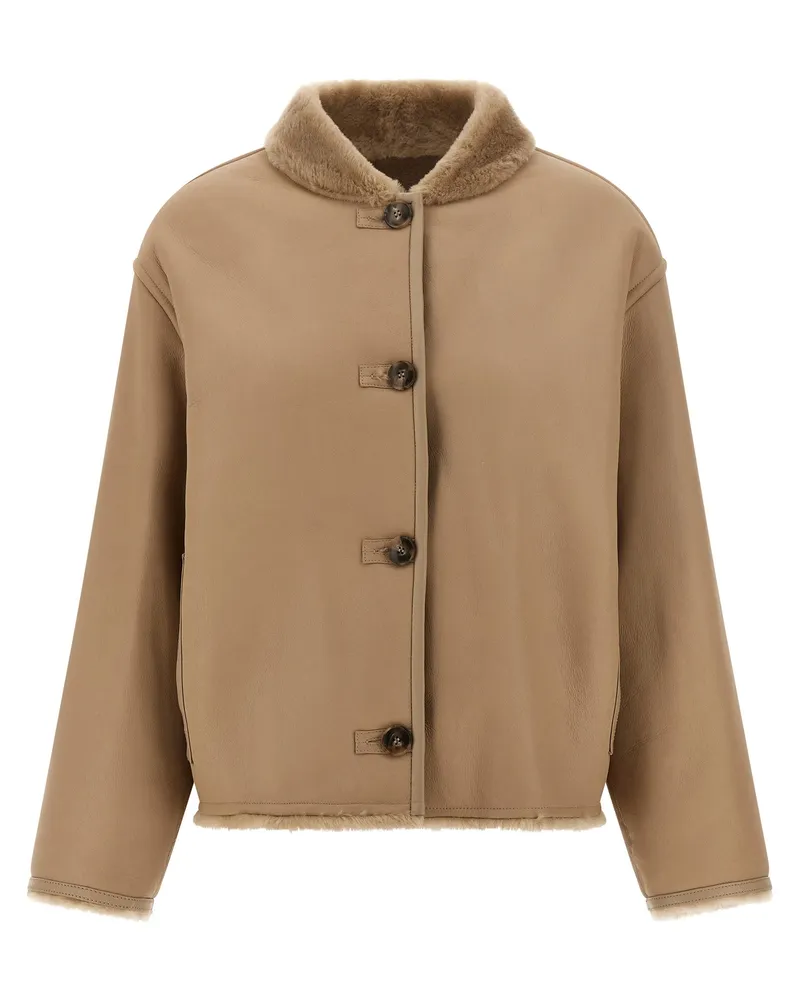 Yves Salomon Reversible Jacke Beige