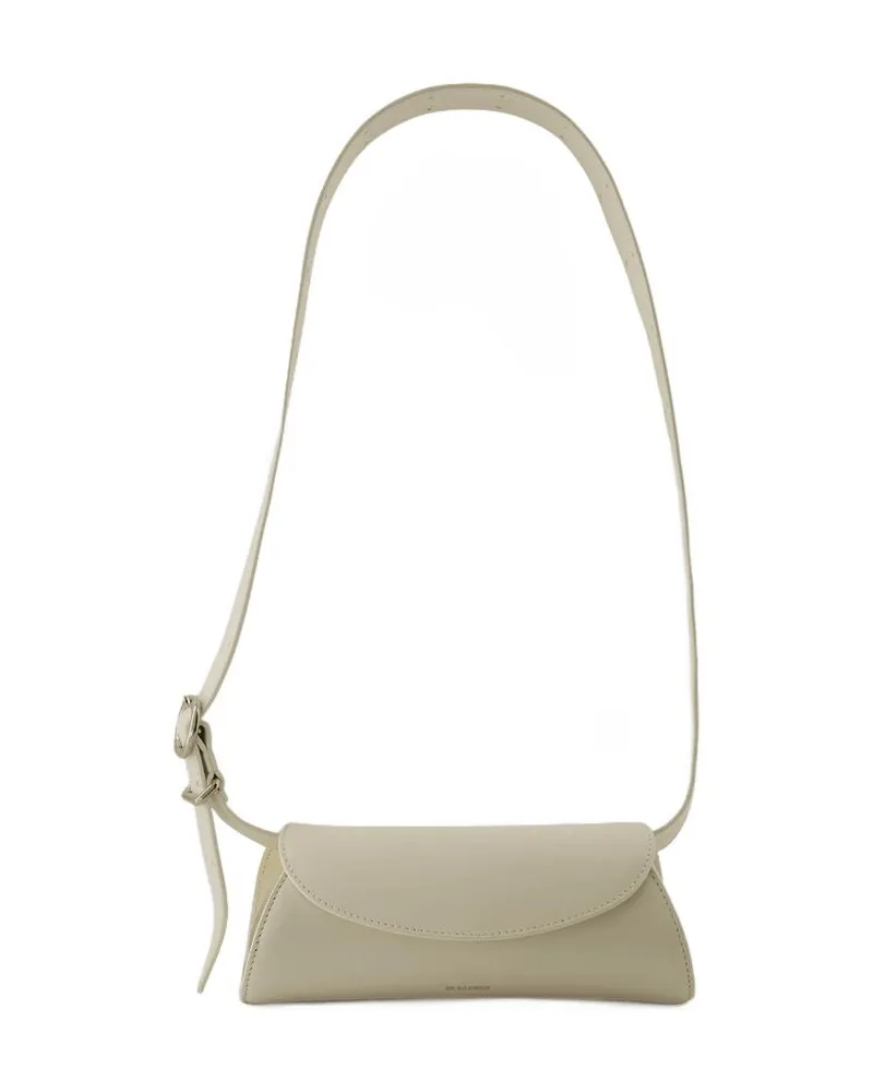 Jil Sander Cannolo Mini -Geldbörse Jil Schleifer Ledereischell Weiß