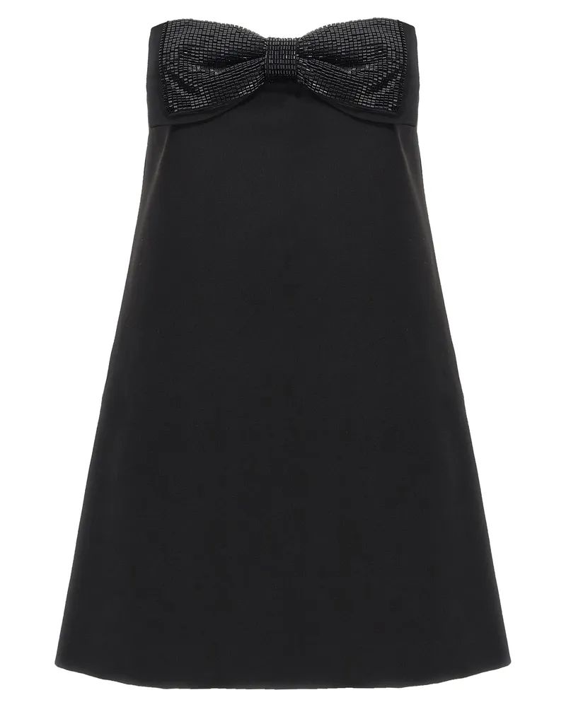 Self-Portrait Selbstporträt 'Black Crepe Bandeau Mini' Kleid Black