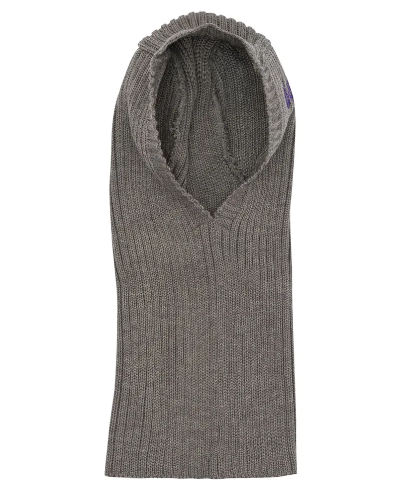 NEEDLES Sturmhaube aus Merinowolle Grey