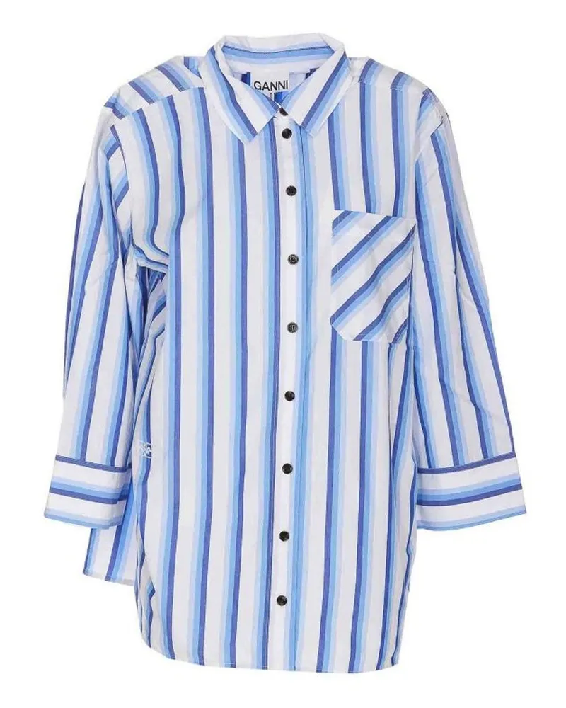 Ganni Baumwollhemd Blue
