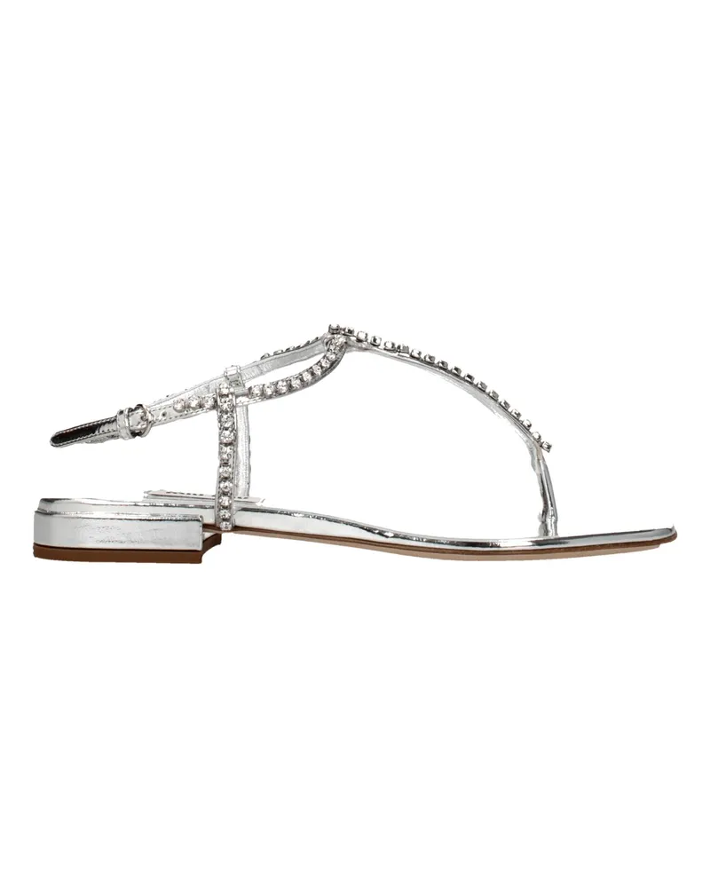Miu Miu Flip-Flops Frauen Leder Silber -