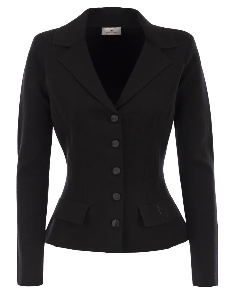 Elisabetta Franchi Jacke aus Wollstoff von Black
