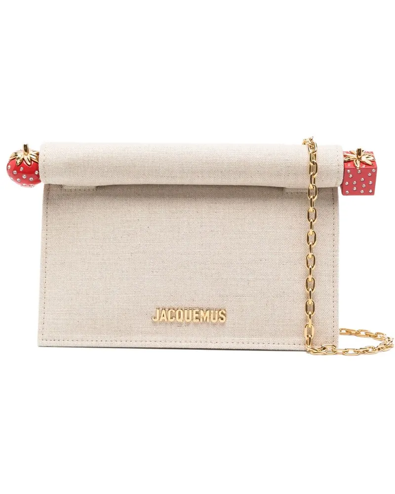 Jacquemus la Pochette Rond Carré Clutch Beige