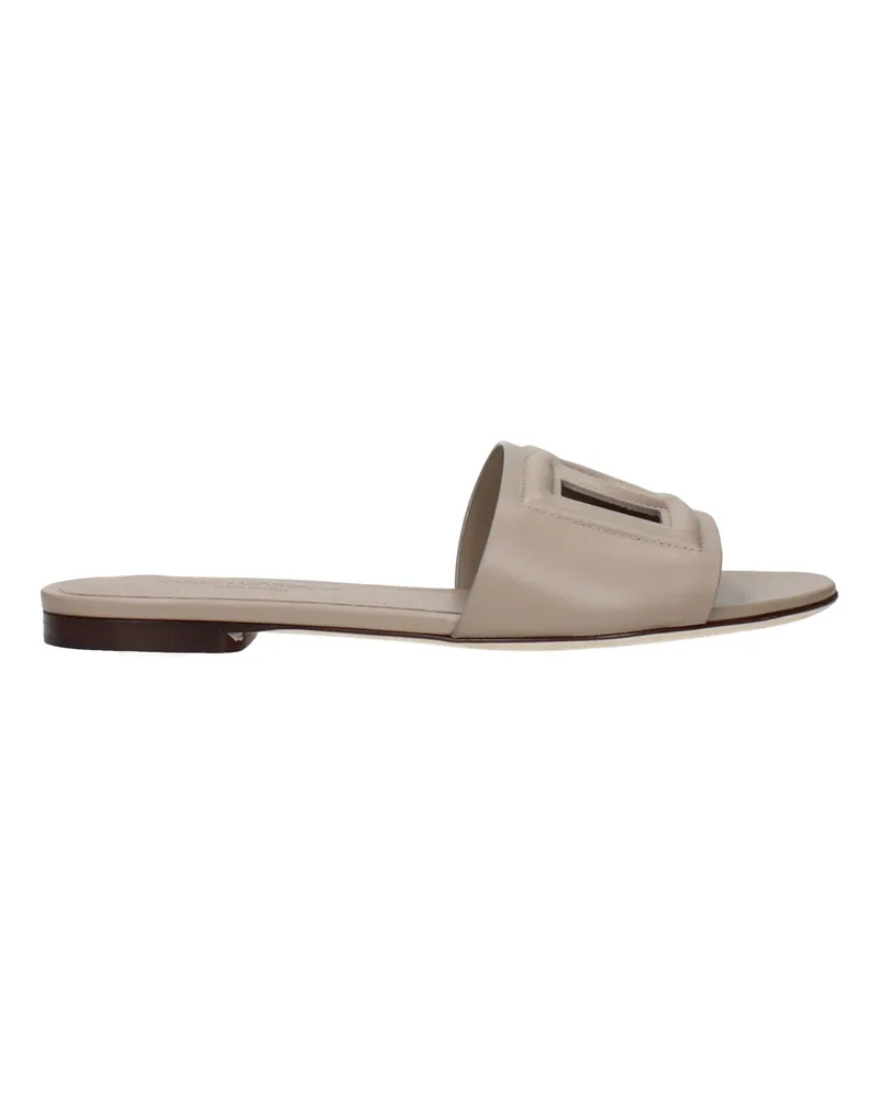 Dolce & Gabbana Dolce&Gabbana Damens Hausschuhe und Clogs Grau/Mole-Leder -