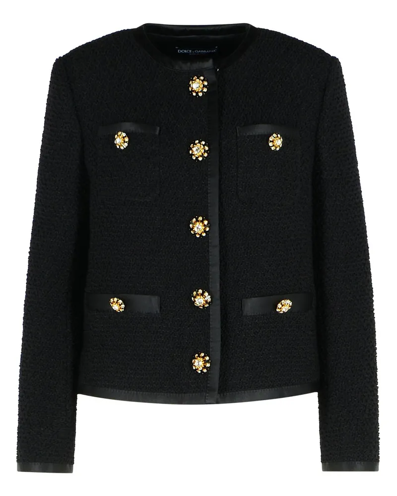Dolce & Gabbana Black Woll Mischjacke Black