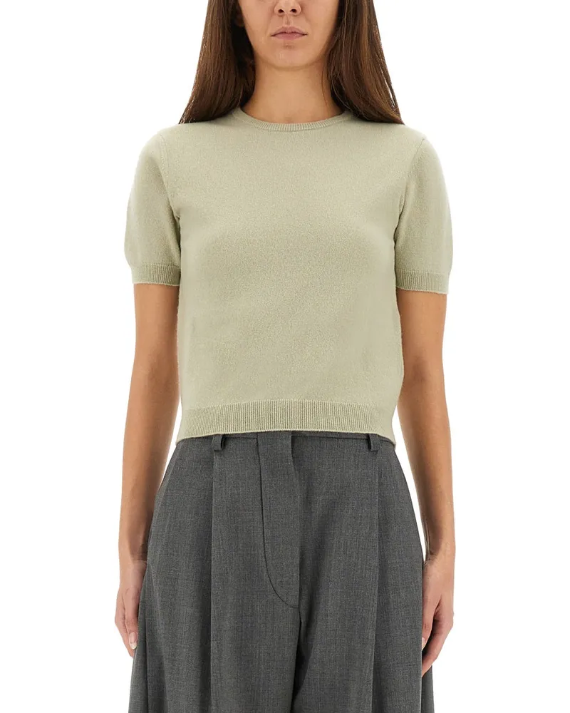 Maison Margiela Wolle Crew Neck T -Shirt Green