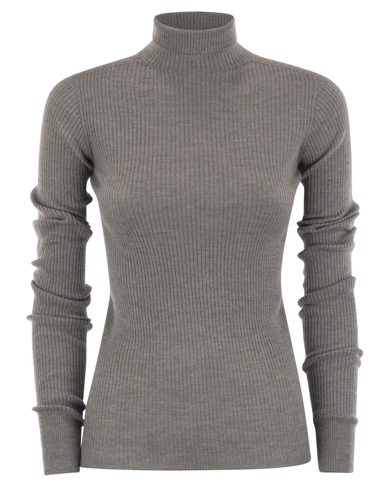 SPORTMAX Niagara Wolle Rollkragenpulloverspringer Grey