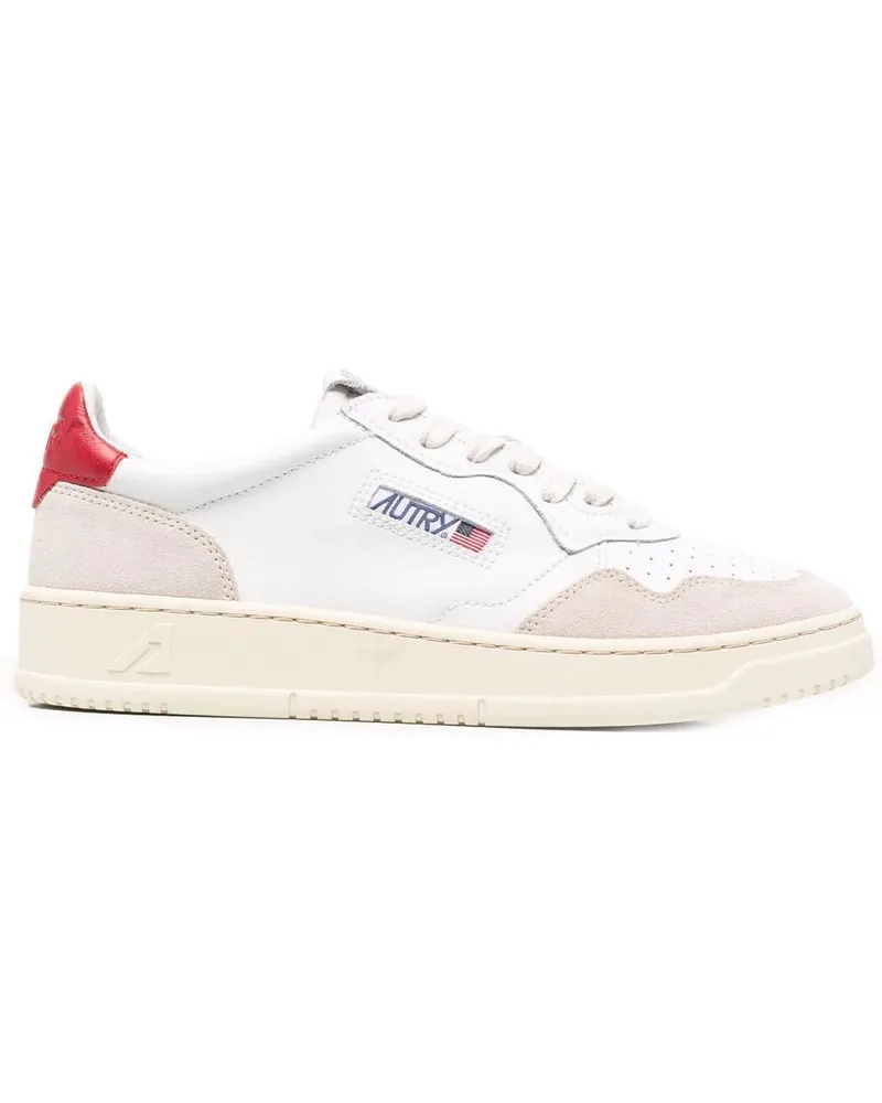 AUTRY Medalist Low Man Ls43 Leder/Wildleder Weiß/Rot Leat
