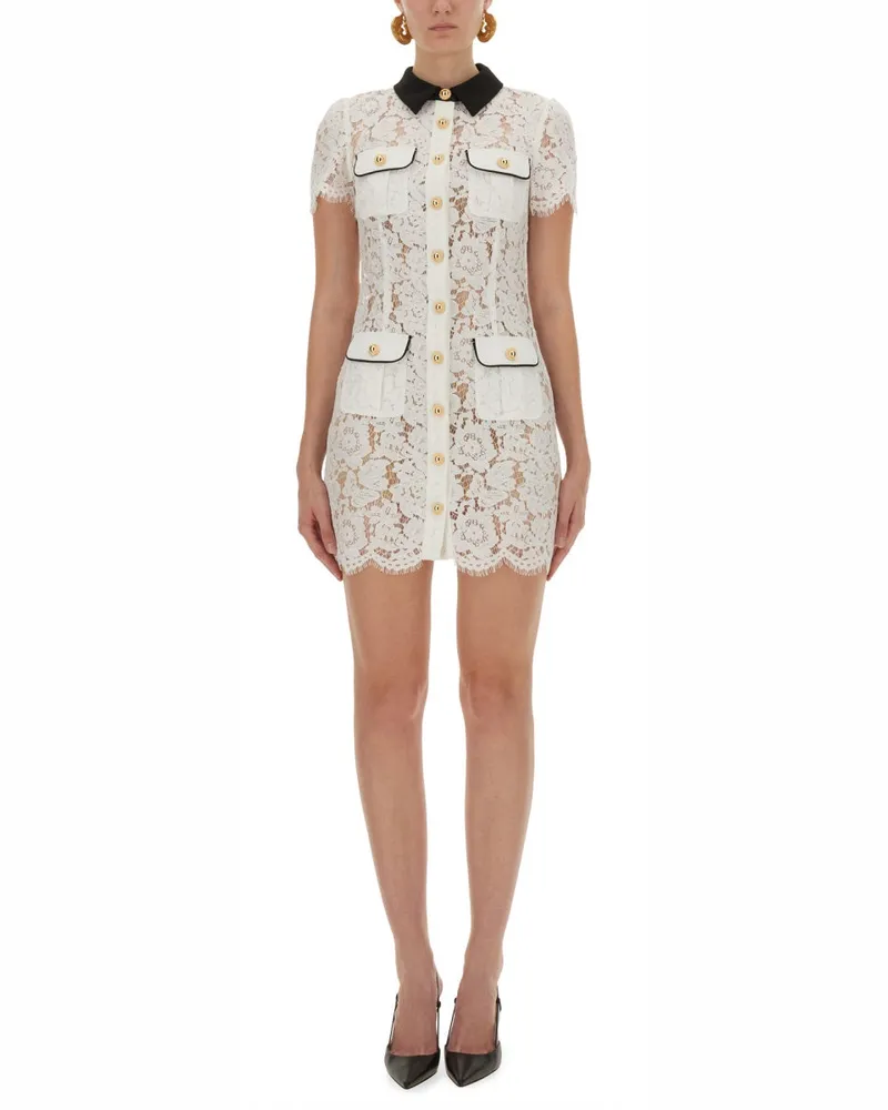 Self-Portrait Self -Portrait -Spitzen -Mini -Kleid White