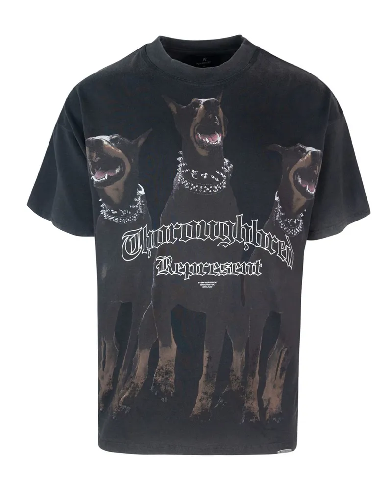 REPRESENT Repräsentieren Sie T -Shirt -Vollblut -Vintage Schwarz Black