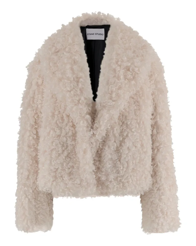 STAND Smara Kunstpelzjacke White