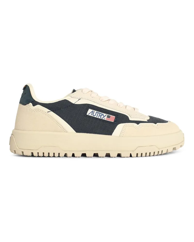 AUTRY Wildpace Low“ blaue und cremefarbene Cordura- und Wildleder-Sneaker Blue