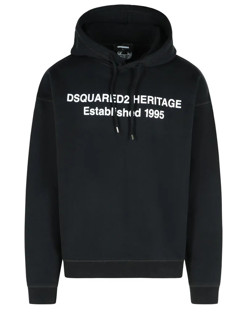 Dsquared2 schwarzes Baumwoll -Sweatshirt Black