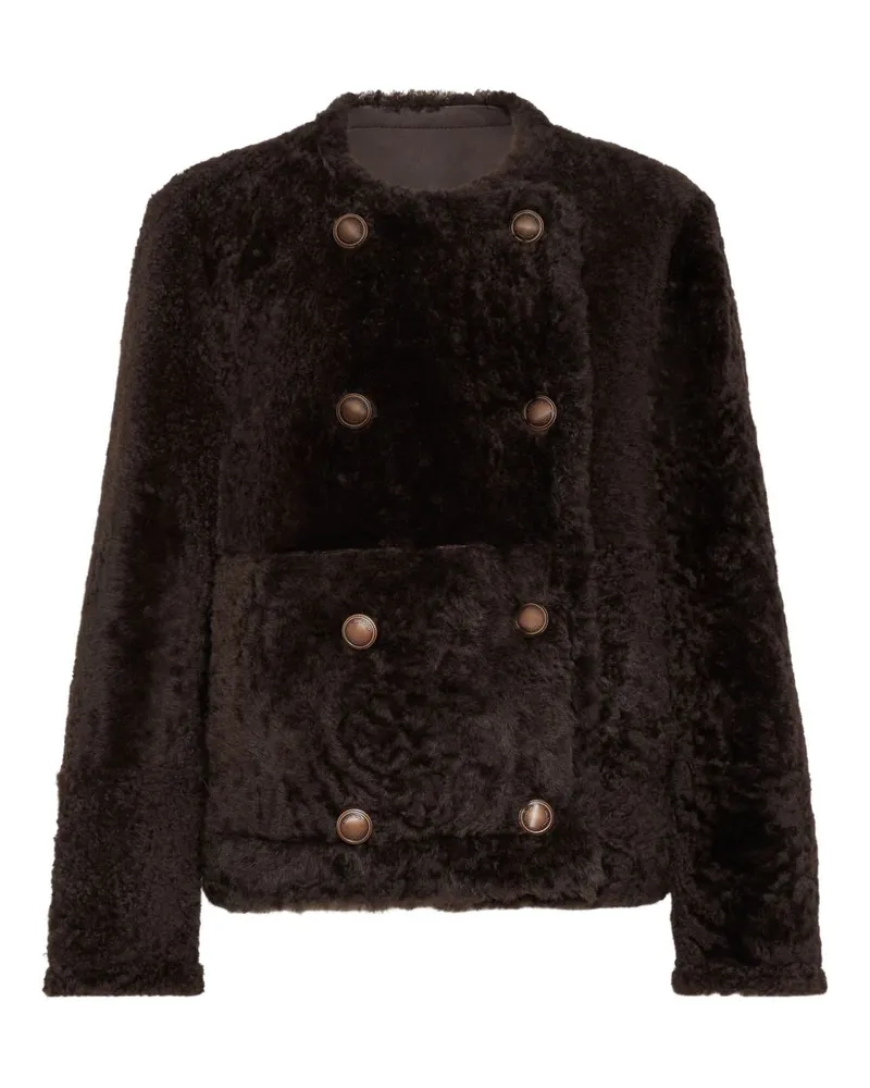 Brunello Cucinelli Fell Reversible Jacke Brown