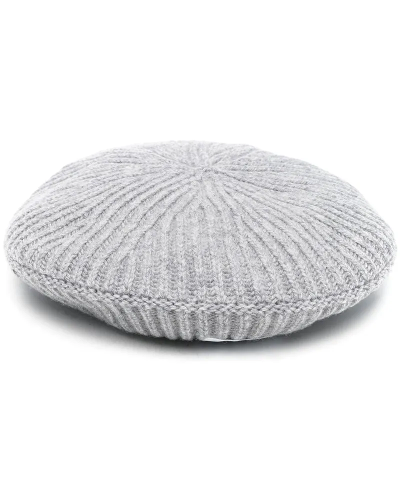 Ganni gerippter Wollhut Grey