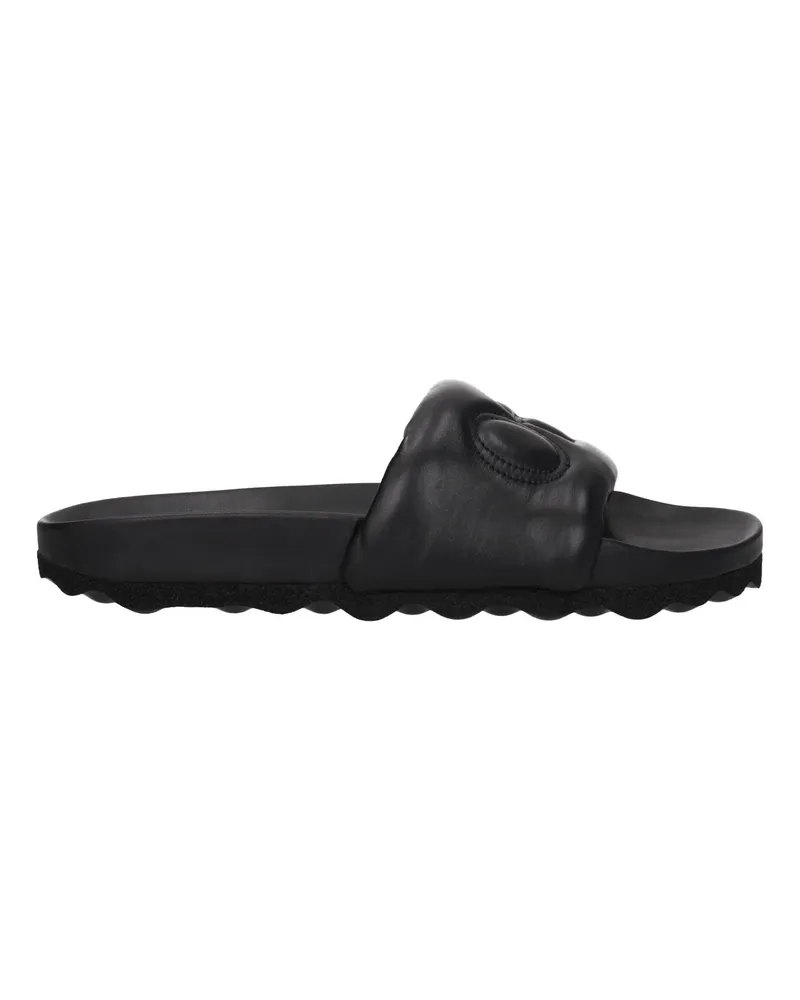 OFF-WHITE Off-weiße Hausschuhe und Hufe Männer Leder schwarz -