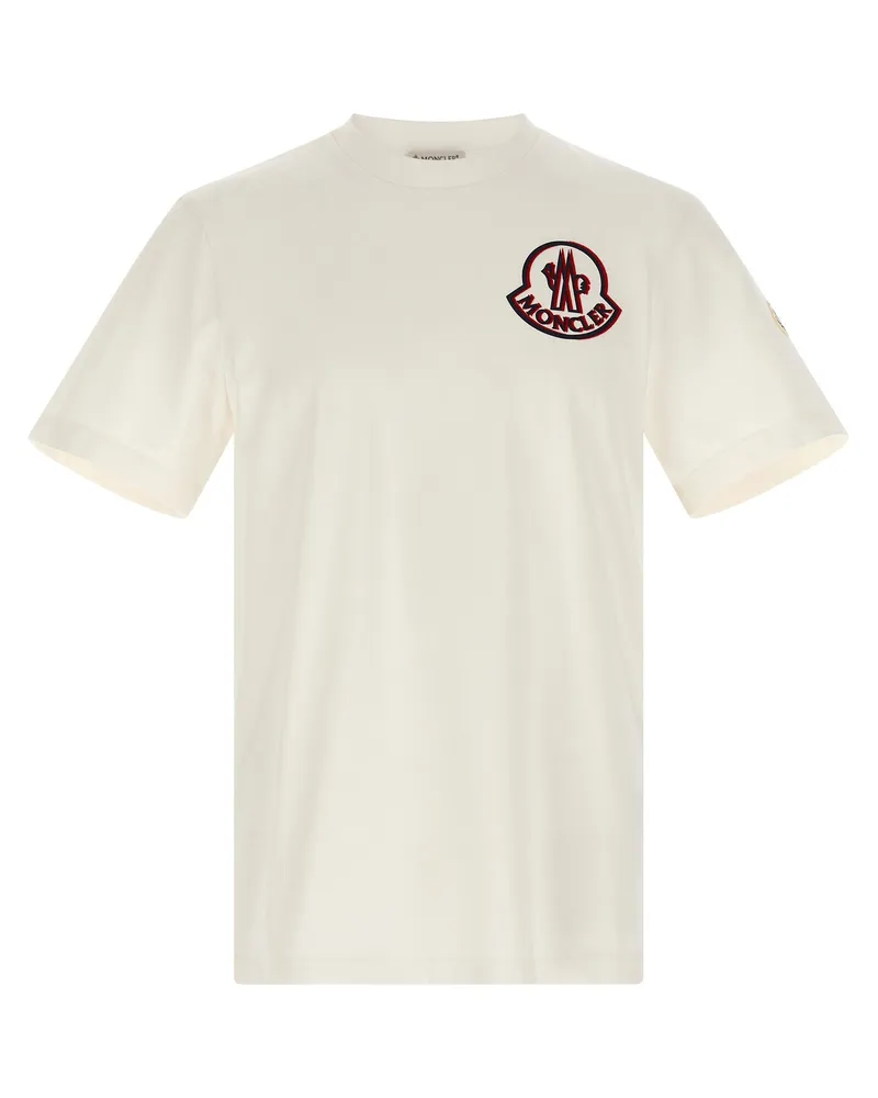 Moncler Flocked Logo T -Shirt White
