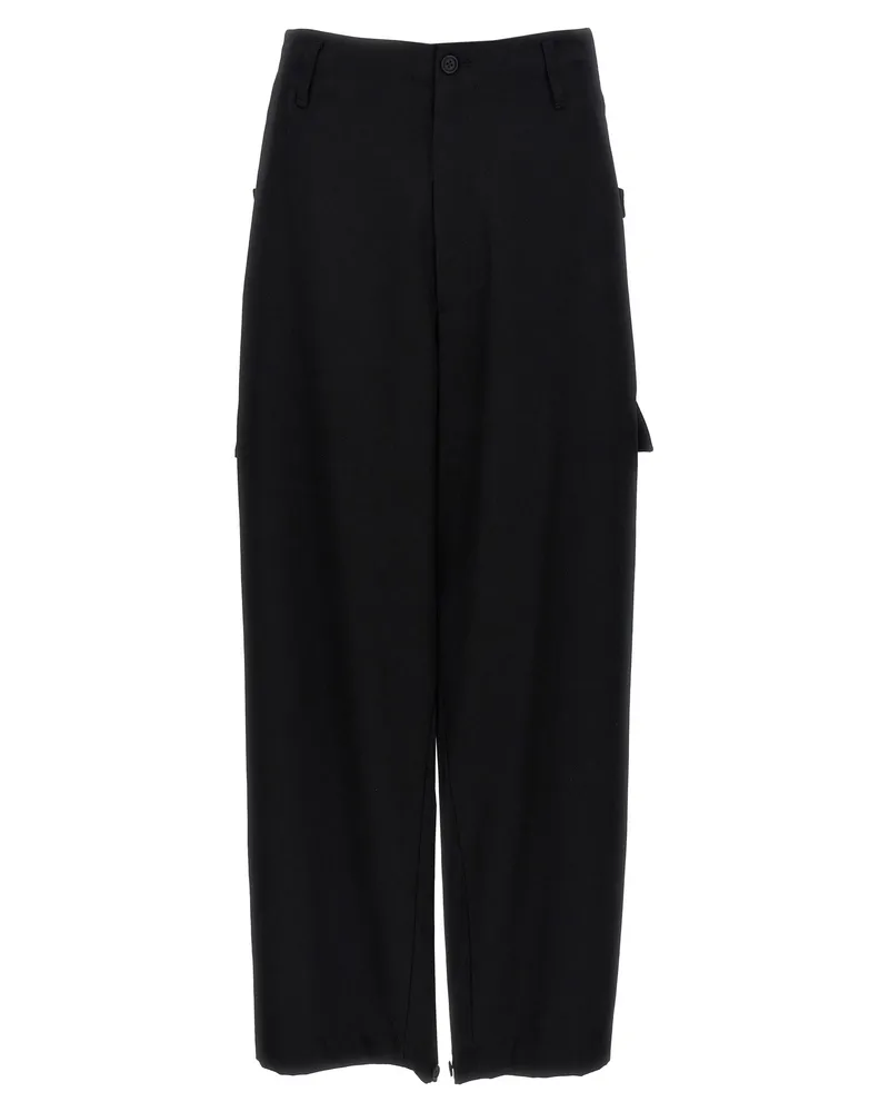 Yohji Yamamoto Tab breit p' Hosen Black