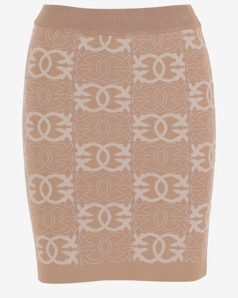Pinko Love Birds Rock in Viskose -Mischung Beige