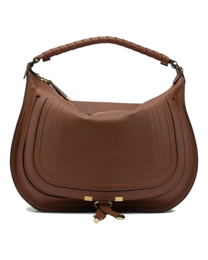 Chloé Mittelgroße „Marcie“ Umhängetasche Brown