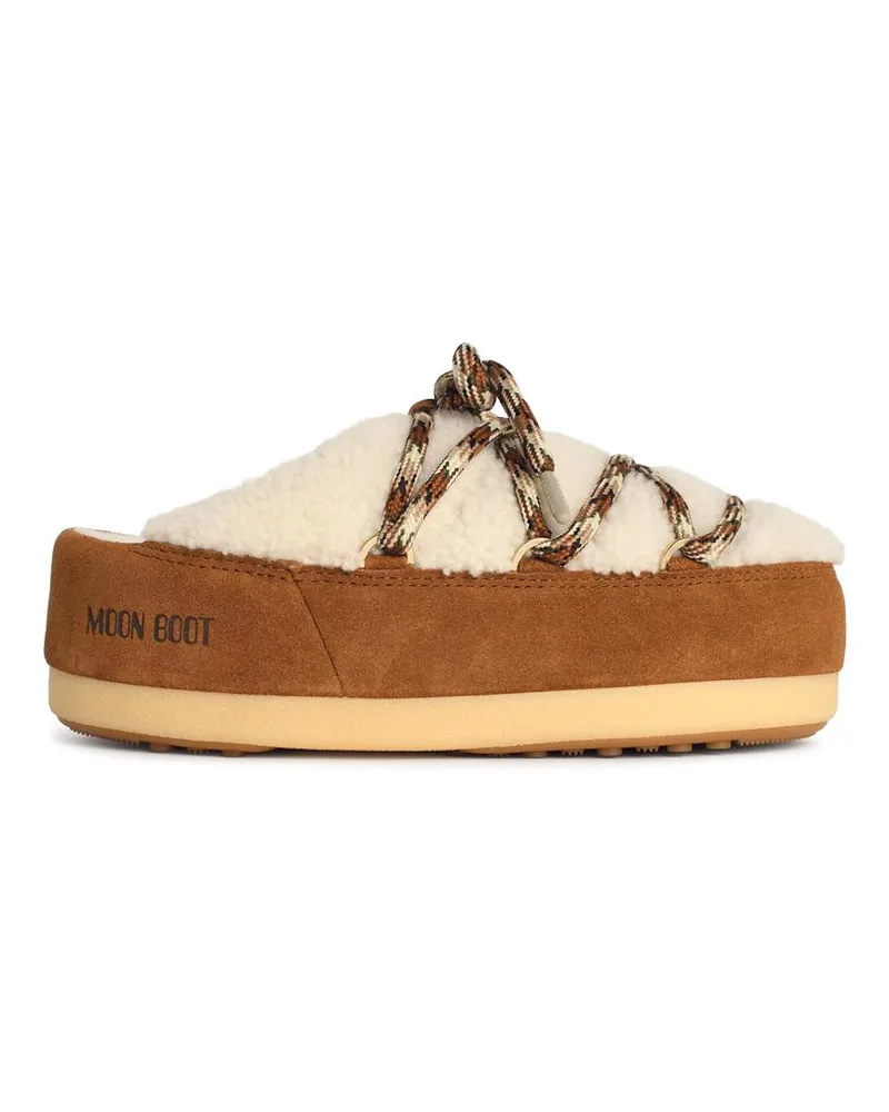 Moon Boot Mondboot 'evx' Pantoffeln im SHEARLING Whisky White