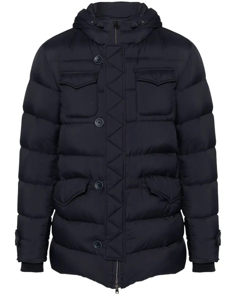 Herno L'Eskimo-Nylon-Daunenjacke Blue
