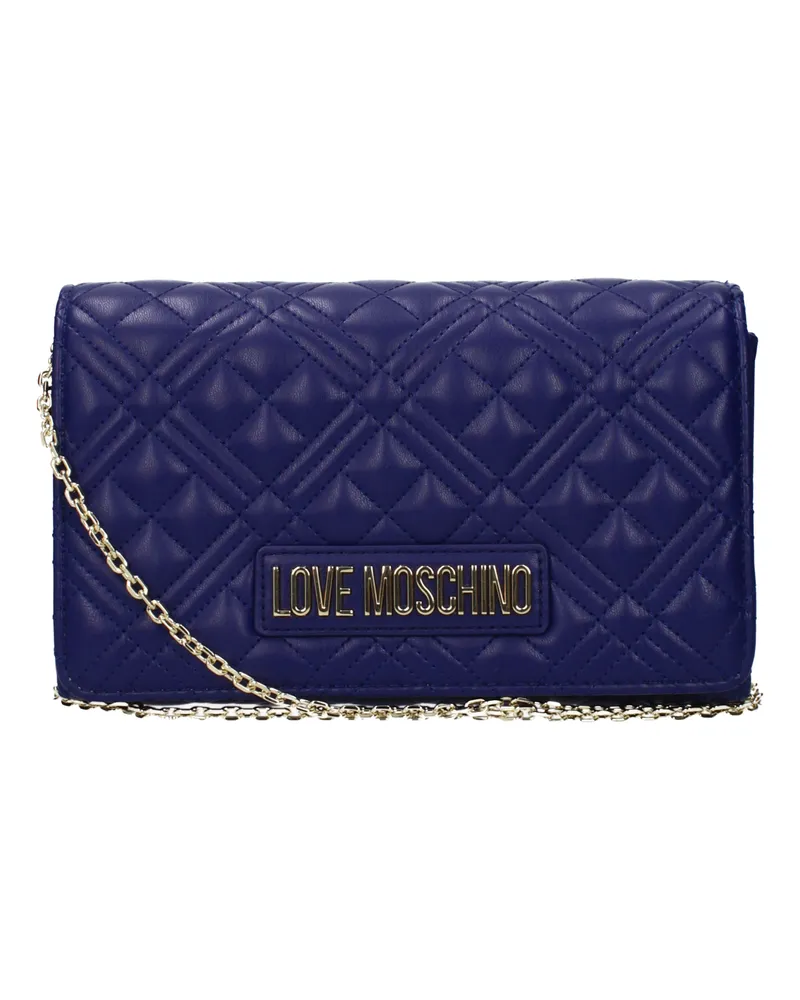Moschino Liebe Moschino Pochette Frau Polyurethan Blau/Blaubeere -