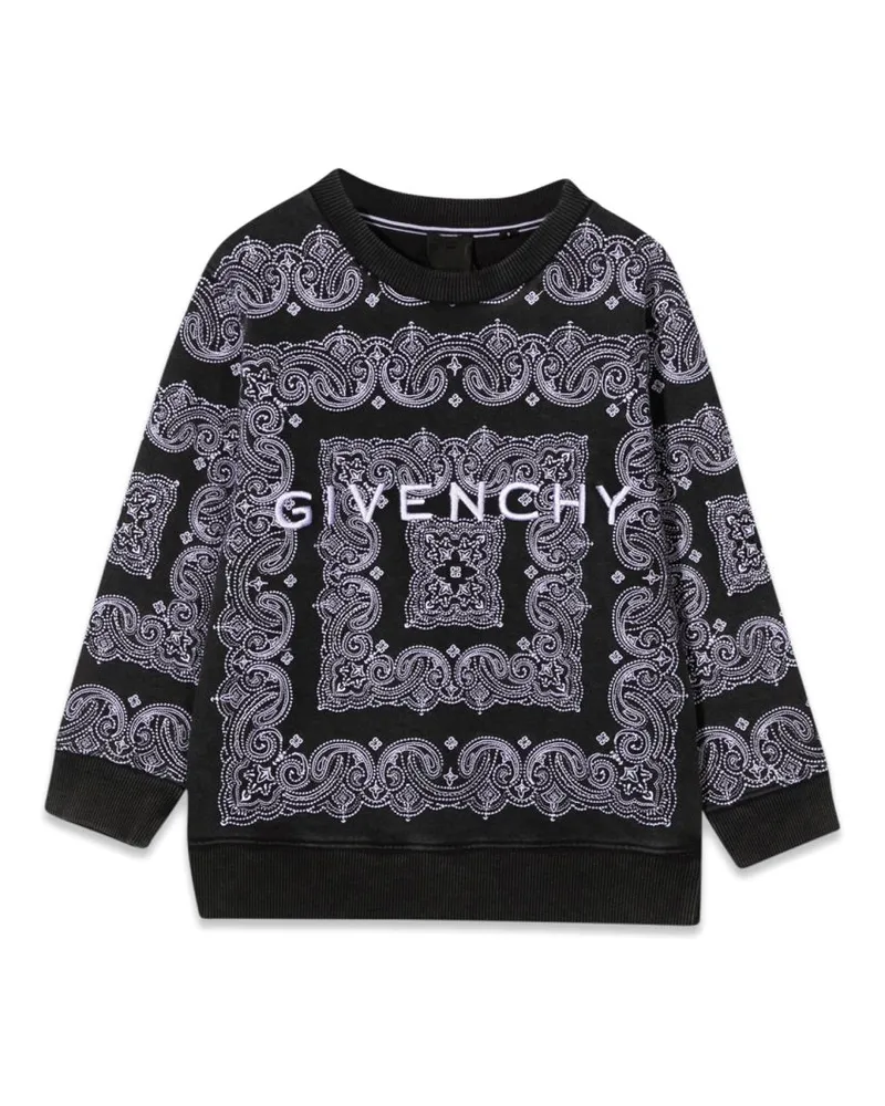 Givenchy Crewneck Sweatshirt gemustertes Druck und Logo Black