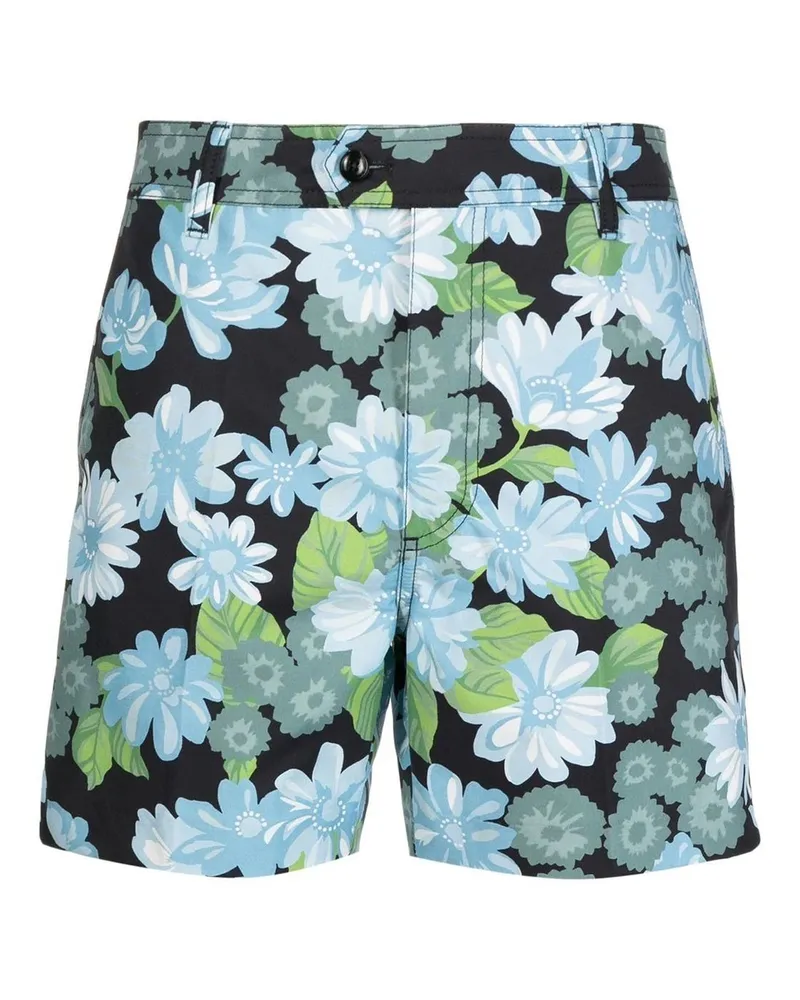 Tom Ford Blumendruck Shorts Blau