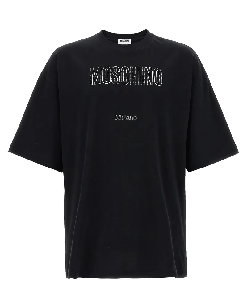 Moschino Strass -Logo T -Shirt Multicolor