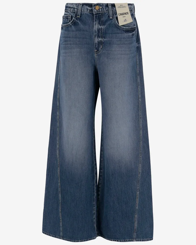 L'Agence gewaschene Palazzo -Jeans Denim