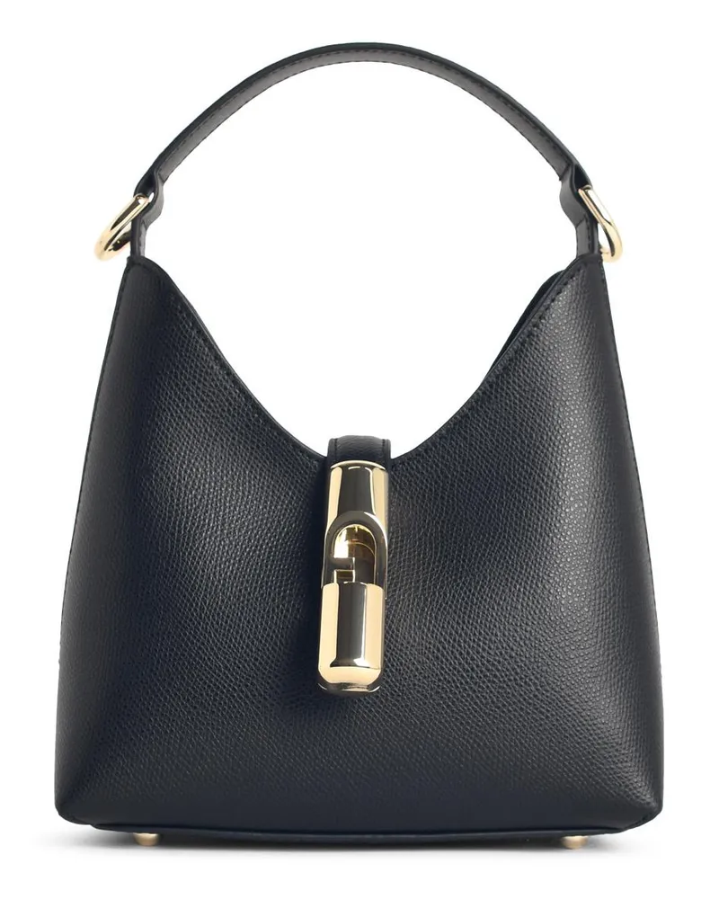 Furla Minitasche „Hobo Iride“ aus schwarzem Lear Black