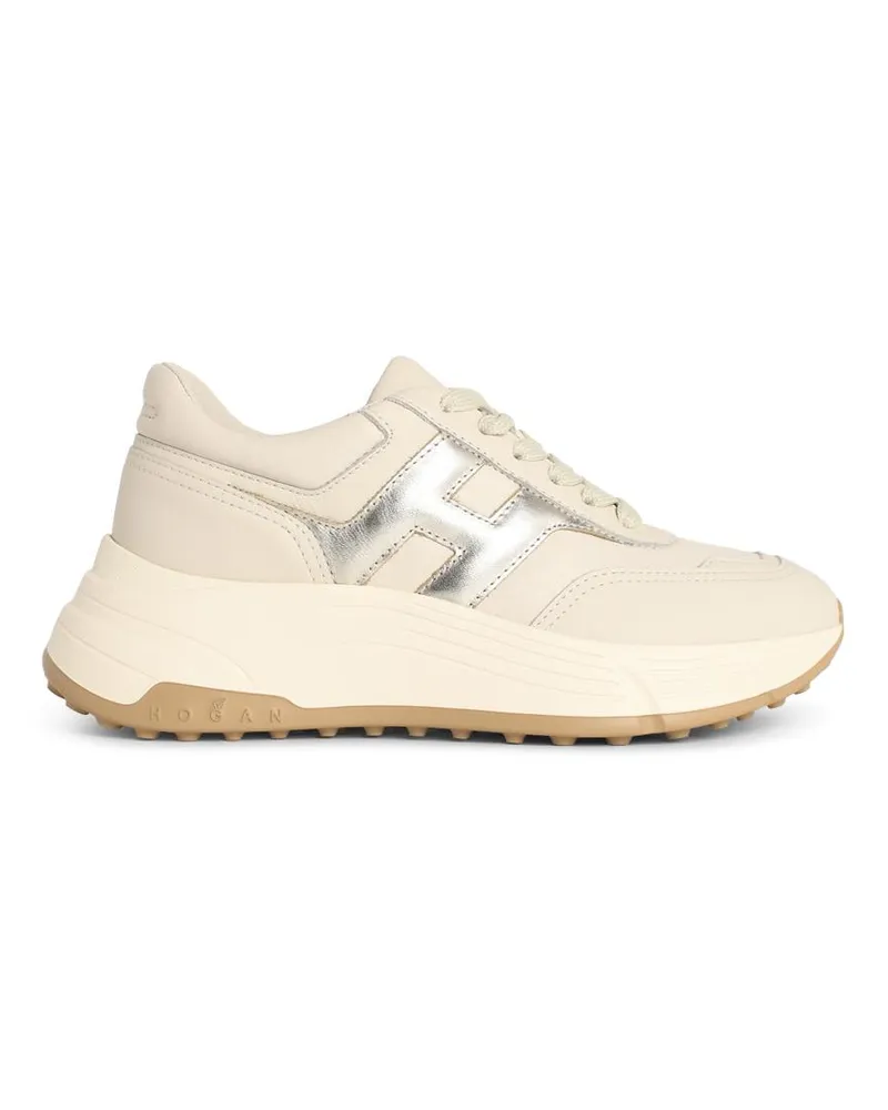 Hogan Hi Fi' Elfenbeinfarbene Lear-Sneaker Ivory