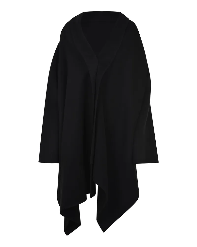Alberta Ferretti V  Cape aus Wolle und Kaschmir Black