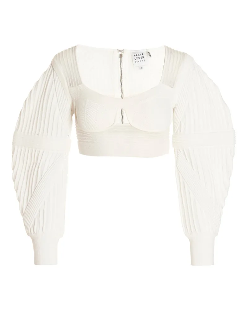 Hervé Léger Strick Bustier Top White