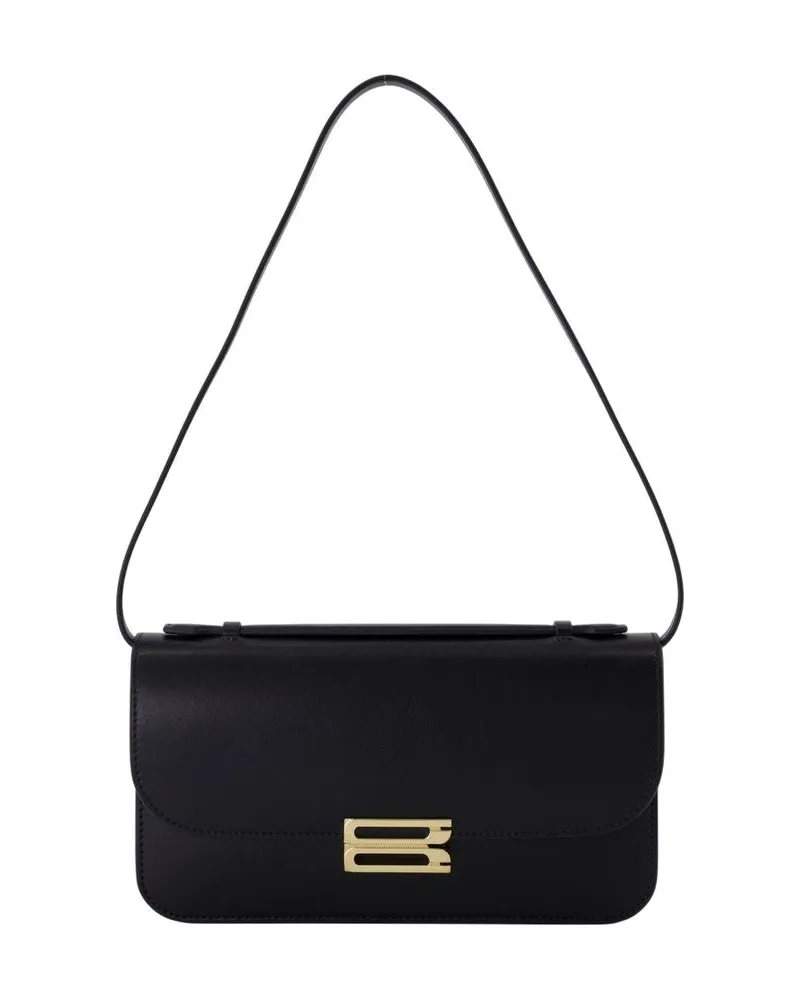 Victoria Beckham Midi Dorian Pochette Pouch  Leder schwarz Schwarz