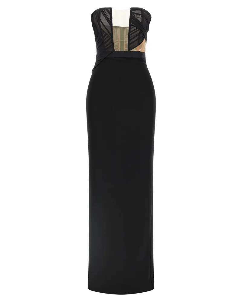 Nensi Dojaka korettediertes drapiertes Maxi' Kleid Black
