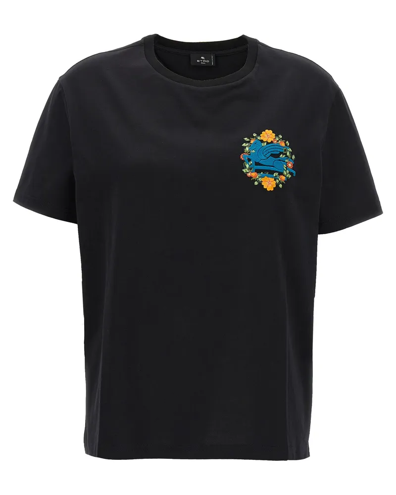 Etro Logo Stickhemd T -Shirt Black