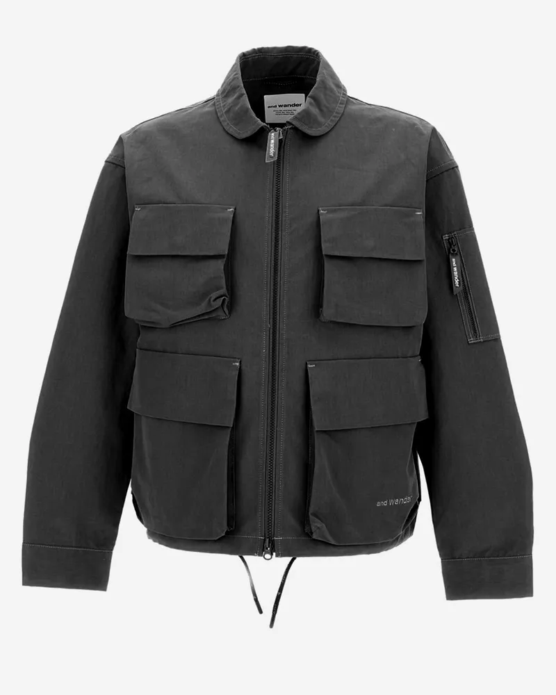 and wander Jacke aus Baumwollmischung Black