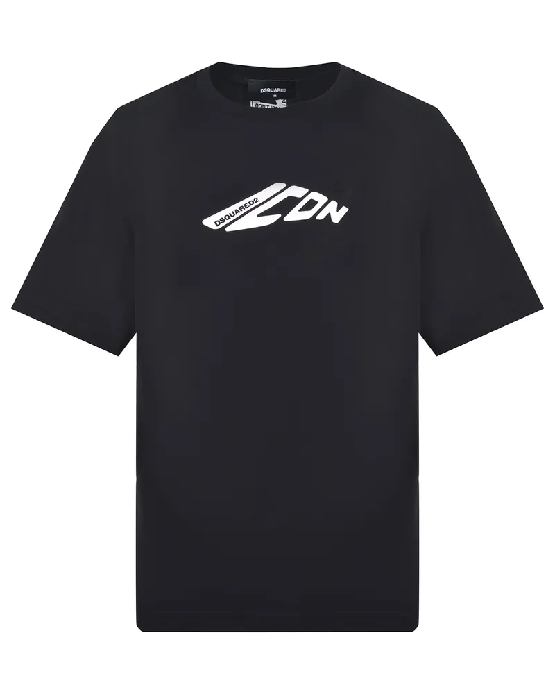 Dsquared2 icon' T -Shirt aus Baumwolle Black